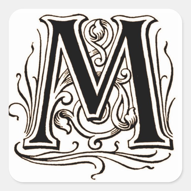 Letter ‘M’ in Brown  - Sticker (Front)