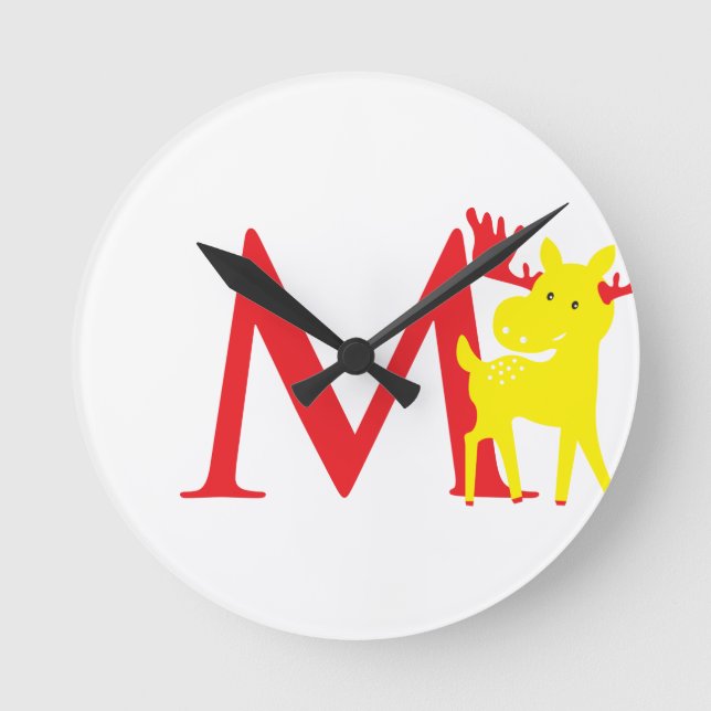 Letter M Initial Clock (Front)