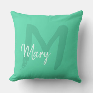 Letter M initial personalised colourful monogram Cushion