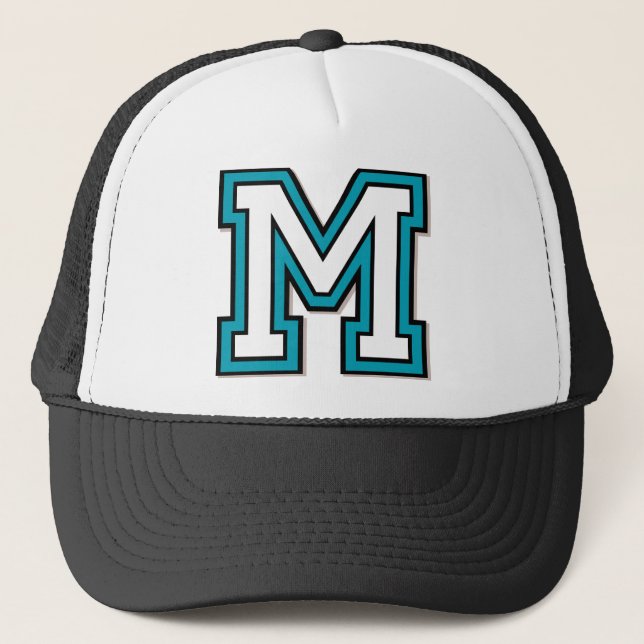 Letter "M" Initial Trucker Hat (Front)