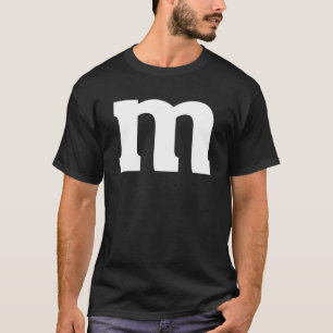 Letter M Lower Case Alphabet For Matching Hallowee T-Shirt