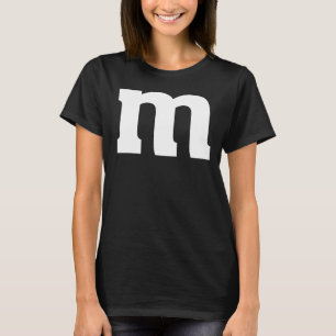 Letter M Lower Case Alphabet For Matching Hallowee T-Shirt