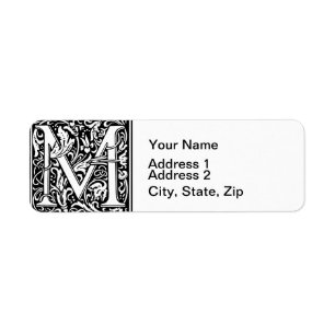 Letter M Mediaeval Monogram Art Nouveau