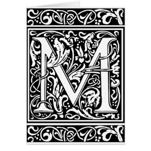 Letter M Mediaeval Monogram Art Nouveau