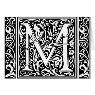 Letter M Mediaeval Monogram Art Nouveau