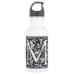 Letter M Mediaeval Monogram Art Nouveau 532 Ml Water Bottle