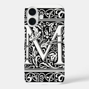 Letter M Mediaeval Monogram Art Nouveau iPhone 16 Case