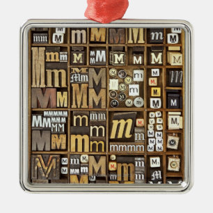 Letter M Metal Tree Decoration