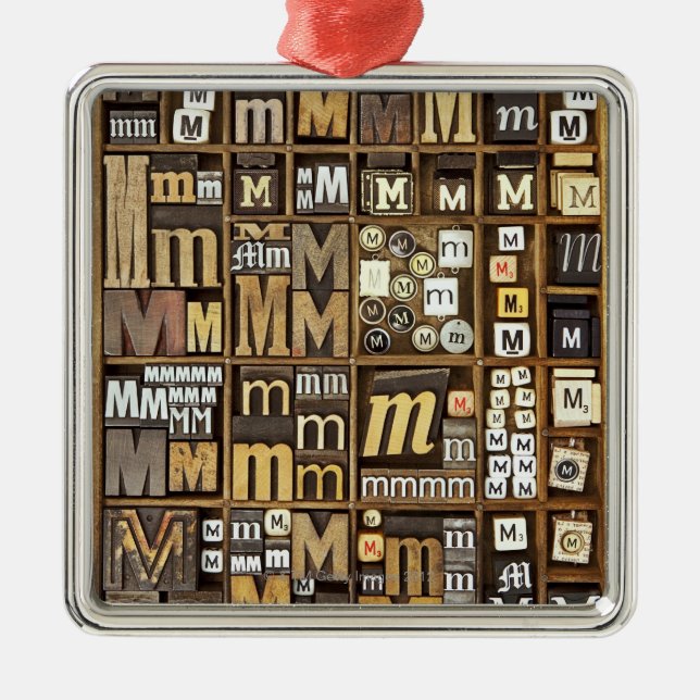 Letter M Metal Tree Decoration (Front)