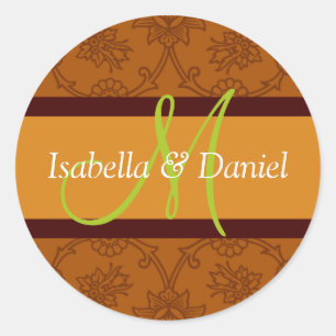 Letter M Monogram Envelope Stickers