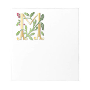 Letter M Monogram Fleur de lis Notepad
