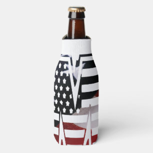Letter M Monogram Initial USA Bottle Cooler
