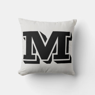 LETTER M MONOGRAM PILLOW