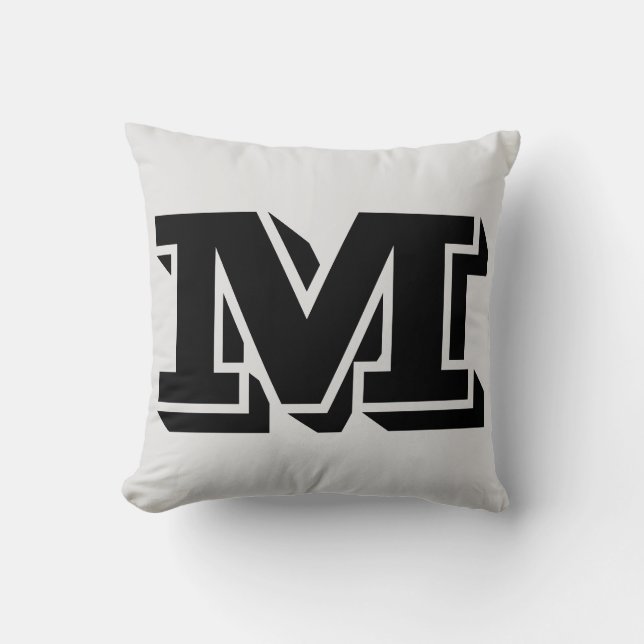 LETTER M MONOGRAM PILLOW (Front)