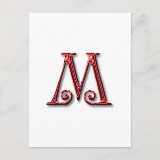 Letter M Monogram Postcard