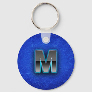 Letter M - neon blue edition Key Ring