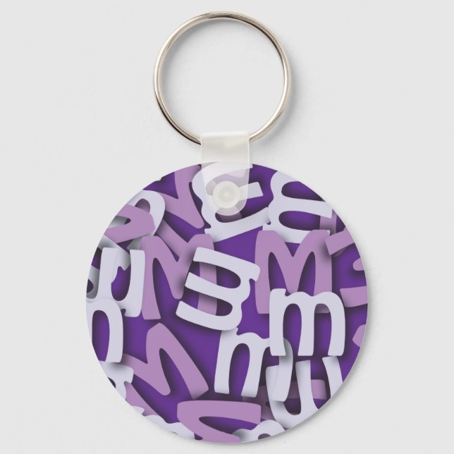 Letter M Purple Key Ring (Front)