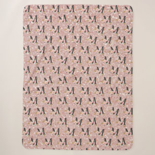 Letter M Sherpa Blanket