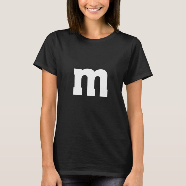 Letter m Simple Costume for Teachers or Team Group T-Shirt (Front)
