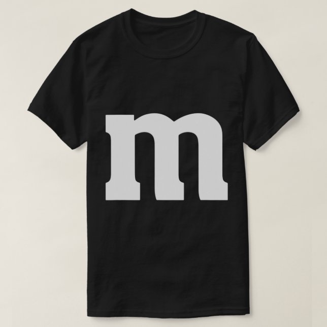Letter M Simple Lazy Halloween Costume Party Men W T-Shirt (Design Front)