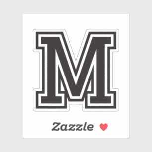 Letter M sporty college font alphabet