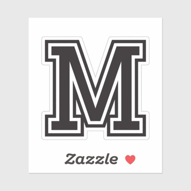 Letter M sporty college font alphabet (Sheet)