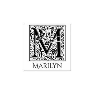 Letter M Vintage First Letter Personalised Rubber Stamp