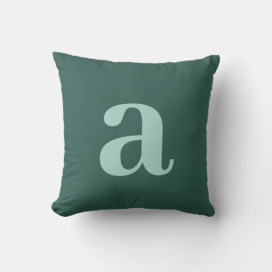 Letter Monogram Dark Teal Blue Minimalist Cushion