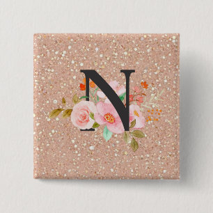 Letter N 15 Cm Square Badge