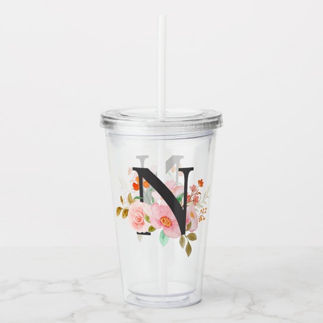 Letter N Acrylic Tumbler (Front)