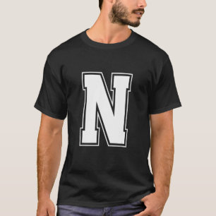 Letter N  Alphabet Bold Capital Upper Case Initial T-Shirt