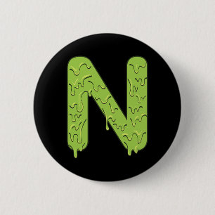 Letter N Alphabet Initials Halloween Costume Kids 6 Cm Round Badge