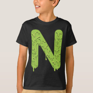 Letter N Alphabet Initials Halloween Costume Kids T-Shirt