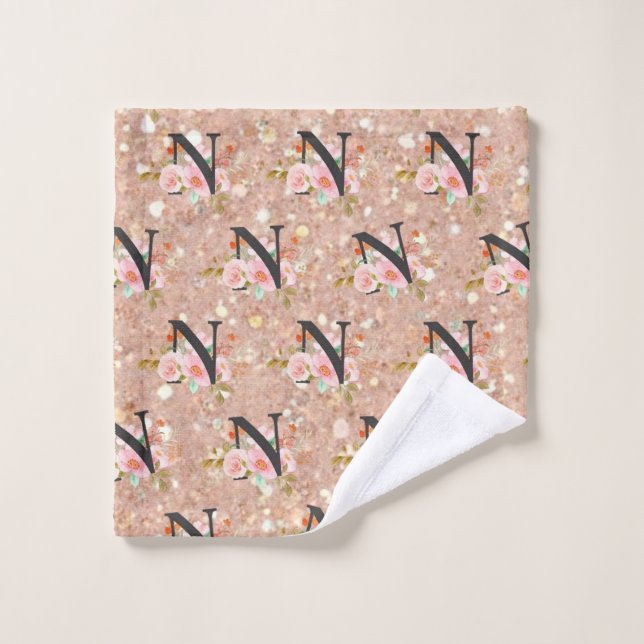 Letter N Bath Towel Set (Wash Cloth)