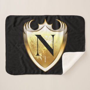 Letter N Capital Alphabet Sherpa Blanket