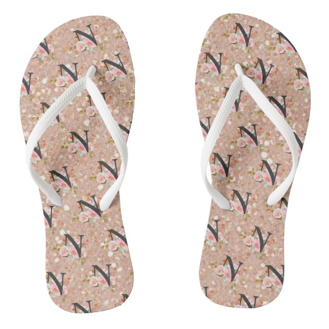 Letter N Flip Flops (Footbed)