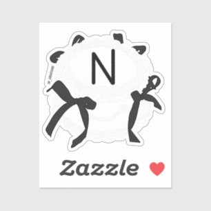 Letter N Initial Black And White Bow Vintage Cake 