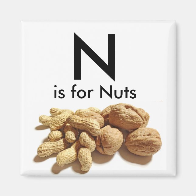 Letter N is for Nuts Children's Mangets Magnet (Front)
