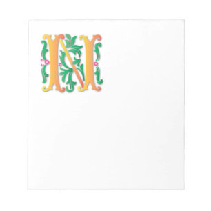 Letter N Monogram Fleur de lis Notepad