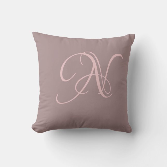 Letter N Monogram Initial Custom Cushion (Front)