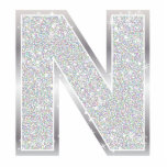 Letter N Photo Sculpture Decoration<br><div class="desc">Letter N silver faux glitter ornament</div>