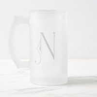 Letter N Scroll Typography Monogram