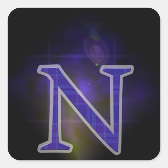 Letter N Square Sticker (Front)