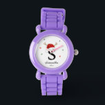 Letter Name Santa Hat | Monogram | Custom Initial Watch<br><div class="desc">Letter name with Santa hat monogram custom initial watch. Elevate your Christmas accessory with this personalised watch. This custom initial watch is a unique touch to your holiday accessories and makes for a thoughtful and cherished family gift.</div>