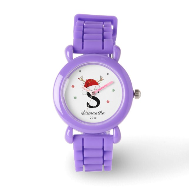 Letter Name Santa Hat | Monogram | Custom Initial Watch (Front)