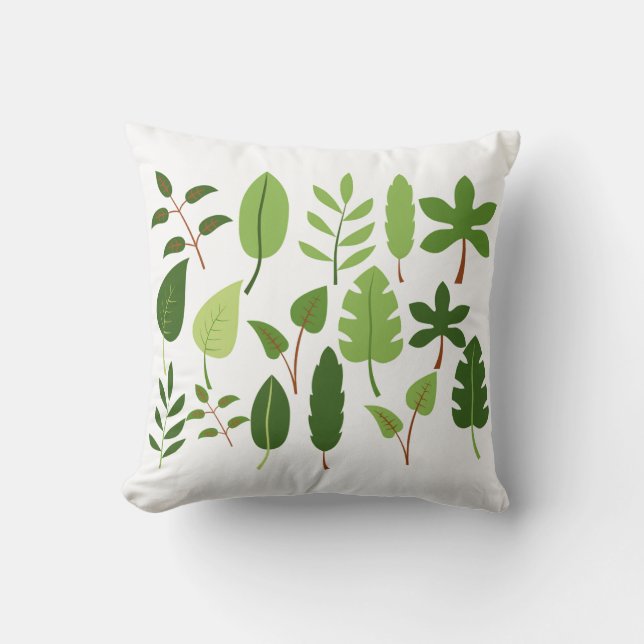 Letter Nature Green Design | Botanical Alphabet Cushion (Front)