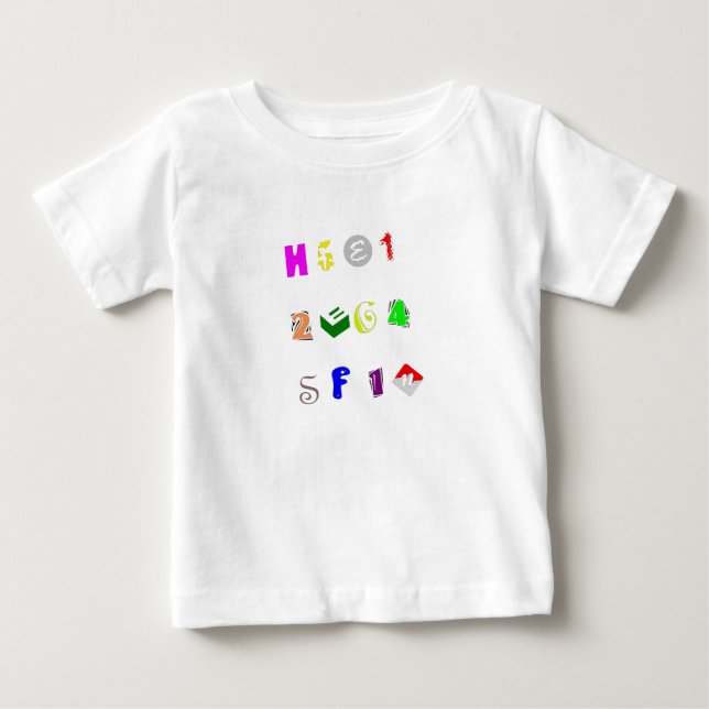 Letter & Number Baby T-Shirt (Front)