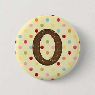 Letter O 6 Cm Round Badge