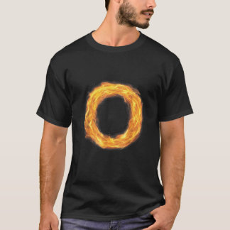 Letter O Alphabet Name Fire Circle Flame Fire Gift T-Shirt
