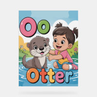 Letter O Alphabet Poster – O is for Otter Cute